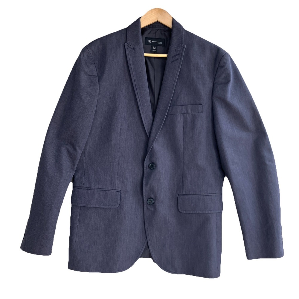 INC International Concepts Men's Blazer Sz M Gray‎ Slim-Fit Preppy Y2K Office
